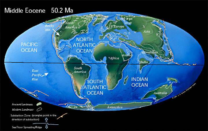 Figure 31. The Middle Eocene World